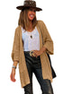 Pointelle Knit Pocket Open Front Cardigan